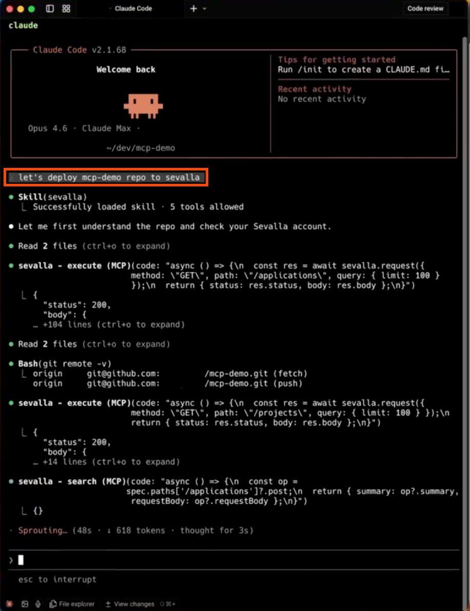 Using Sevalla MCP server in Claude