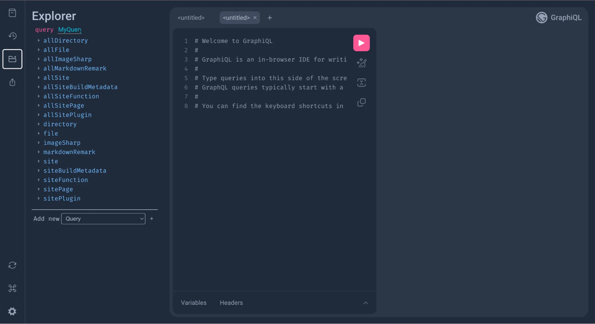 The Gatsby GraphiQL playground.