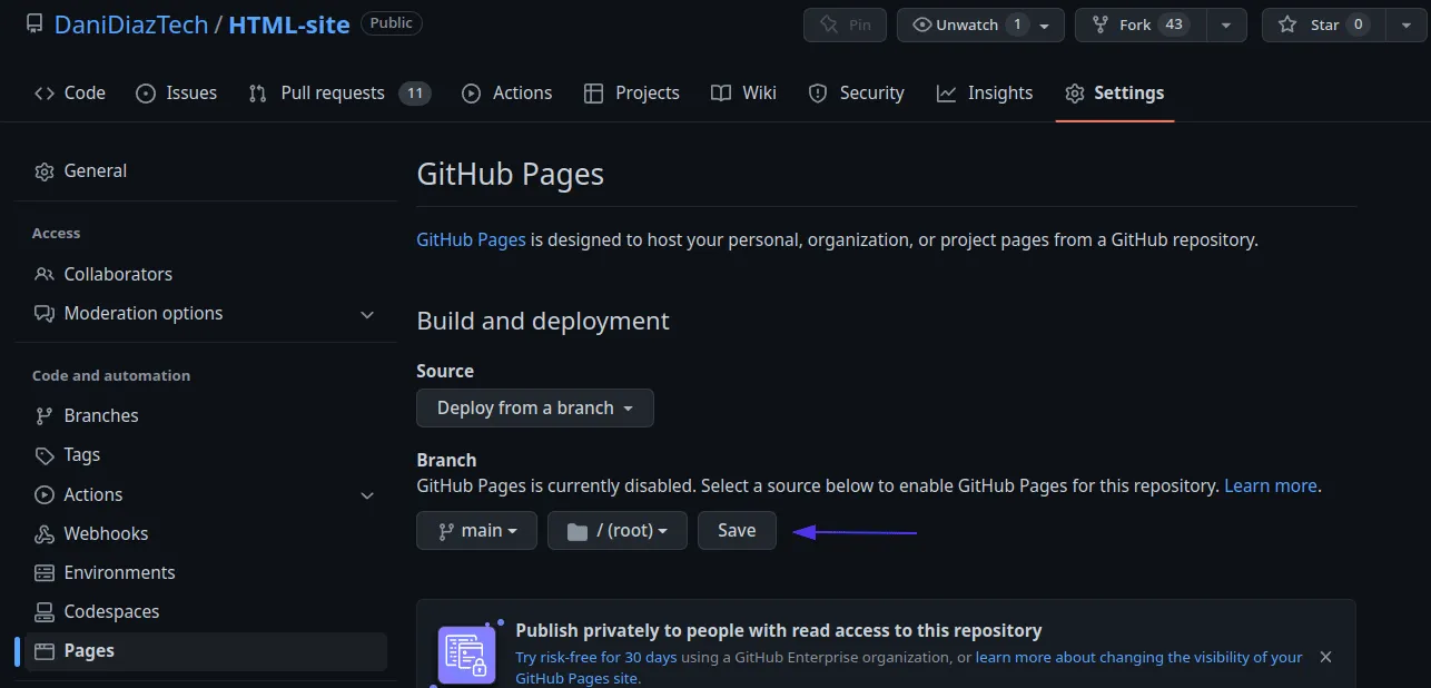 Publishing from main.