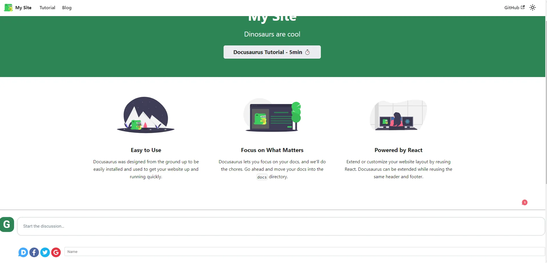 The static site with integrated Disqus comments.