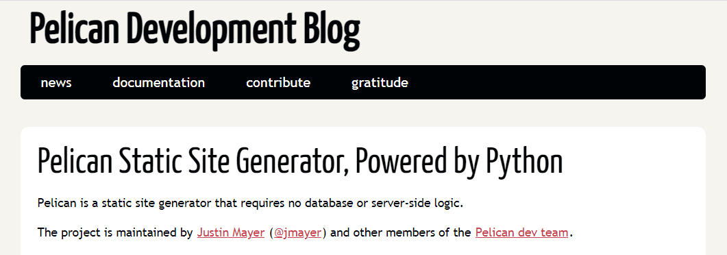 The Pelican static site generator.