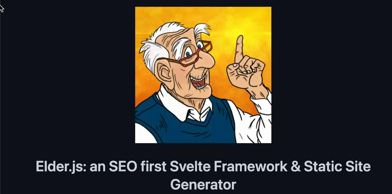 The Elder.js homepage.