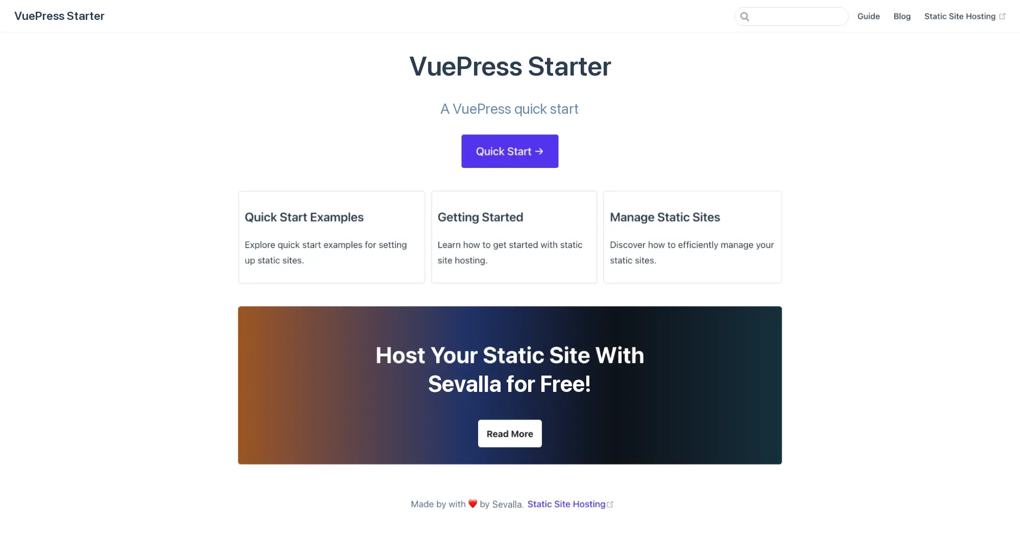 Using components on the VuePress homepage.